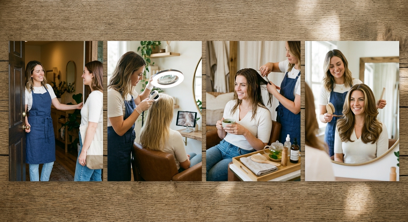 Four-step private hair salon appointment process in Jonesboro GA