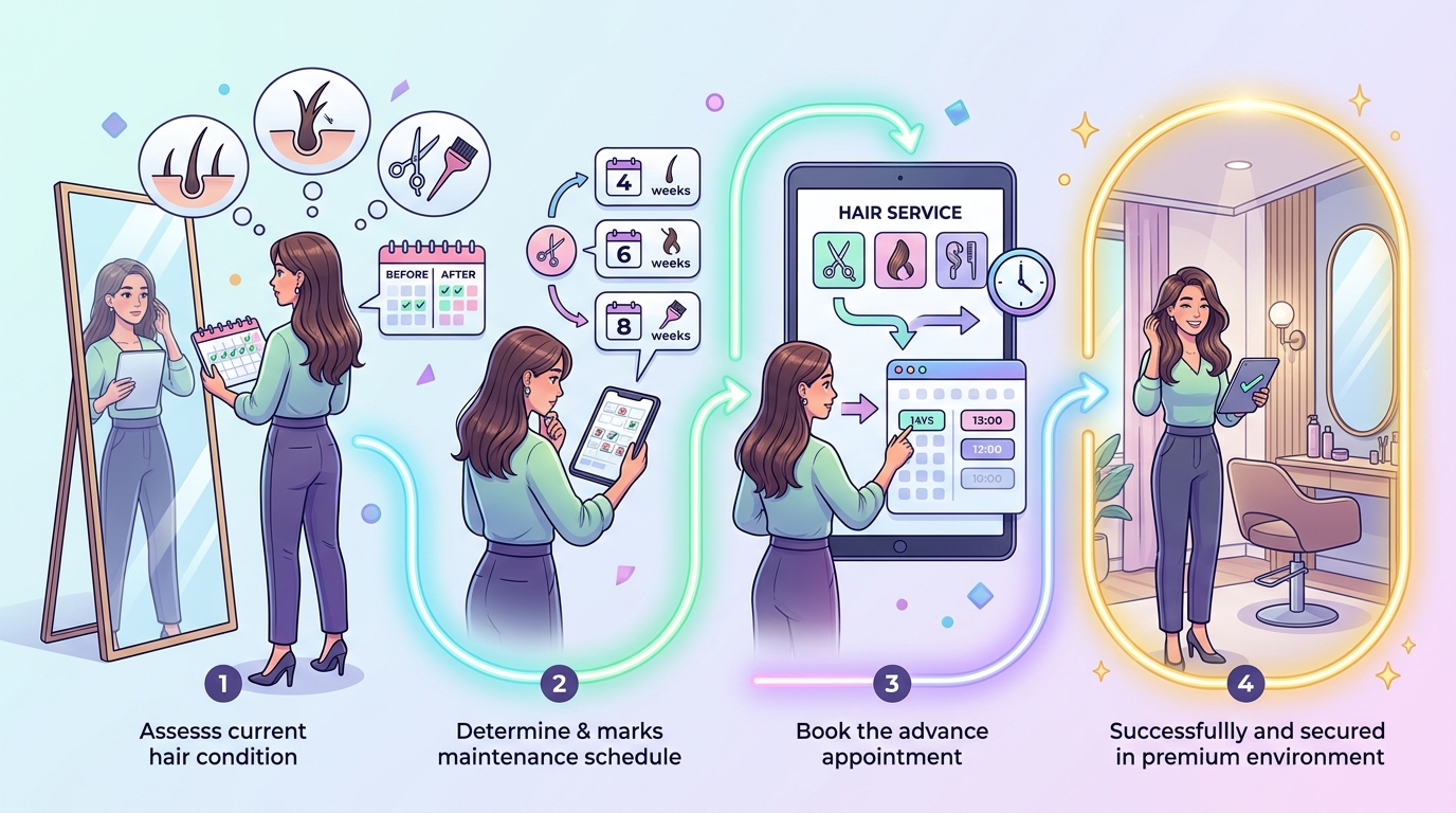 Visual workflow for scheduling private hair salon appointments in Jonesboro