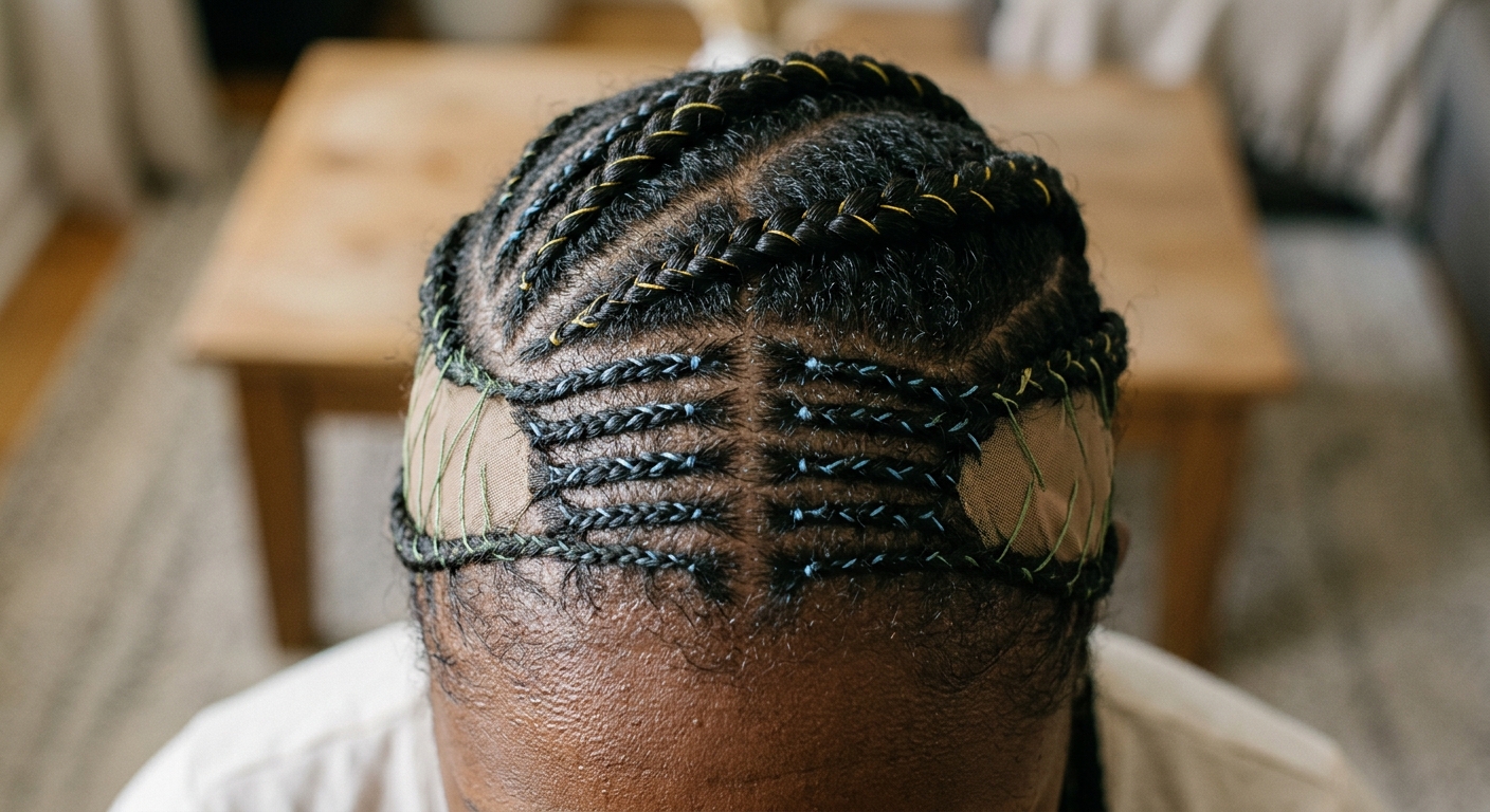Scalp blueprint showing braid patterns that don't pull edges